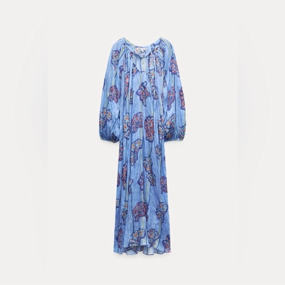 ZARA PRINTED 100% RAMIE TUNIC DRESS - Picture 15 of 16